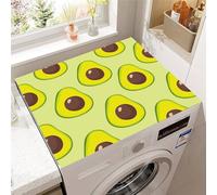 Treer Housse de Machine à Laver Absorbants Séchage Rapide, Impression de Tortue 3D Housse de Tapis supérieur pour laveuse etsécheuse, Antidérapant pour Sèche-linge (Avocat,30x40cm)