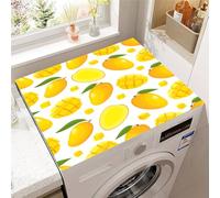 Treer Housse de Machine à Laver Absorbants Séchage Rapide, Impression de Tortue 3D Housse de Tapis supérieur pour laveuse etsécheuse, Antidérapant pour Sèche-linge (Mangue,60x60cm)