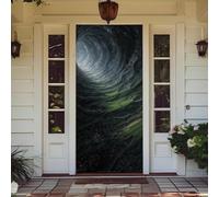 Treer Housse de Porte 210 sur 90 Elastique, Deco Housse de Porte Elastique Décoration Toute l'année Intérieur Extérieur pour Fête, Anniversaire, Mariage Décoration (Tunnel Vert,90x210cm)