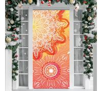 Treer Housse de Porte 210 sur 90 Elastique, Motif Mandala Deco Housse de Porte Elastique Décoration Toute l'année Intérieur Extérieur pour Fête, Anniversaire, Mariage Décoration (Style 6,90x210cm)