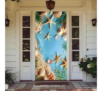 Treer Housse de Porte 210 sur 90 Elastique, Motif Plage Deco Housse de Porte Elastique Décoration Toute l'année Intérieur Extérieur pour Fête, Anniversaire, Mariage Décoration (Style 5,90x210cm)