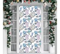 Treer Housse de Porte 210 sur 90 Elastique, Motif Tortue Deco Housse de Porte Elastique Décoration Toute l'année Intérieur Extérieur pour Fête, Anniversaire, Mariage Décoration (Style 7,90x210cm)