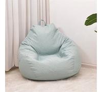 Treer Housse de Pouf Poire Coton et Lin pour Adulte et Enfants, sans Remplissage, Lavable Pouf Géant de Salon Sofa Housse de Fauteuil Poire pour Les Jeux ou La détente (60x70cm,Vert)