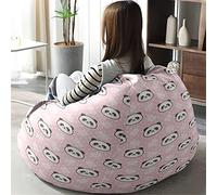 Treer Housse de Pouf Poire sans Remplissage, Motif Dessin Animé Housse Pouf Poire Doux, Housse de Sac de Haricots/Fauteuil Poire pour Adulte et Enfant (70x80cm,Panda Mignon)