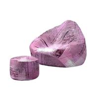 Treer Housse de Sac de Haricots Poufs de Salon Intérieur Extérieur (sans Remplissage) 3D Adultes Housses de Repose-Pieds Pouf Classique pour Salon, Balcon, Jardin (Résumé 7,90x100+20x30cm)