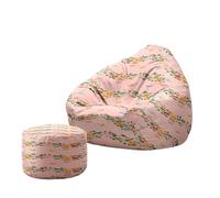 Treer Housse de Sac de Haricots Poufs de Salon Intérieur Extérieur (sans Remplissage) Motif Papillon Adultes Housses de Repose-Pieds Pouf Classique pour Salon, Balcon, Jardin (G,90x100+20x30cm)