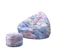 Treer Housse de Sac de Haricots Poufs de Salon Intérieur Extérieur (sans Remplissage) Motif Papillon Adultes Housses de Repose-Pieds Pouf Classique pour Salon, Balcon, Jardin (B,130x150+20x30cm)