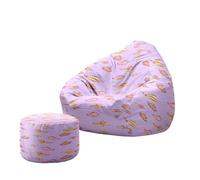 Treer Housse de Sac de Haricots Poufs de Salon Intérieur Extérieur (sans Remplissage) Motif Papillon Adultes Housses de Repose-Pieds Pouf Classique pour Salon, Balcon, Jardin (J,90x100+20x30cm)