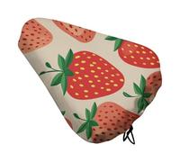 Treer Housse de Selle de Vélo Imperméable, Housse de Pluie pour Siège de Vélo avec Cordon de Serrage Motif Fruits 3D Protection Contre la Pluie Résistante à l'eau (Fraise Rouge,2 Pièces)