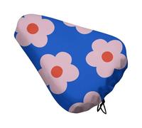 Treer Housse de Selle de Vélo Imperméable, Housse de Pluie pour Siège de Vélo avec Cordon de Serrage Motif Floral 3D Protection Contre la Pluie Résistante à l'eau (Bleu,1 Pièce)