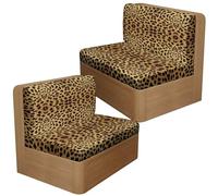 Treer Housse de Siège Camping Car avec 2 Courroies, Housse de Coussin Canapé de Caravane avec Dossier Stretch Antidérapant Banquette Camping Canapé de Protection (Motif léopard 2)