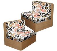 Treer Housse de Siège Camping Car avec 2 Courroies, Housse de Coussin de Siège de Caravane avec Dossier Stretch Antidérapant Banquette Camping Canapé de Protection (Imprimé léopard)