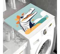 Treer Housse Machine à Laver Absorbants Séchage Rapide Dessin animé Style Animal Tapis de Protection Universelle Antidérapant Découpable Douce pour Sèche-linge, Réfrigérateur (crocodile 2,50x60 cm)