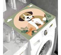Treer Housse Machine à Laver Absorbants Séchage Rapide Dessin animé Style Animal Tapis de Protection Universelle Antidérapant Découpable Douce pour Sèche-linge, Réfrigérateur (chien 2,50x60 cm)