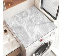 Treer Housse Machine à Laver Absorbants Séchage Rapide, Marbre Gris Tapis de Protection Antidérapant pour Machines à Laver Sèche-linge Réfrigérateur (50x60cm,G)
