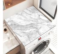 Treer Housse Machine à Laver Absorbants Séchage Rapide, Marbre Gris Tapis de Protection Antidérapant pour Machines à Laver Sèche-linge Réfrigérateur (40x50cm,D)
