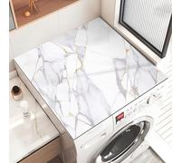 Treer Housse Machine à Laver Absorbants Séchage Rapide, Marbre Gris Tapis de Protection Antidérapant pour Machines à Laver Sèche-linge Réfrigérateur (40x50cm,E)