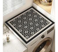 Treer Housse Machine à Laver, Absorbants Séchage Rapide Tapis de Protection Antidérapant Universelle, pour Machines à Laver Sèche-linge Réfrigérateur Micro-Ondes Cuisine (40x50cm,Braun)