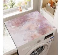 Treer Housse Machine à Laver, Marbre 3D Absorbants Séchage Rapide Tapis de Protection Antidérapant, pour Machines à Laver Sèche-linge Réfrigérateur Micro-Ondes Cuisine (Rose foncé,40x50cm)