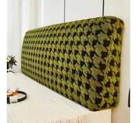 Treer Housse Tete de Lit Extensible, Housse Tête de Lit Confort Peluche Couverture de Protecteur, Universelle Anti-Poussière Protecteur pour Simples Doubles (Pois Chiche Vert,200cm)