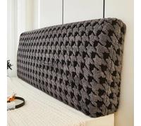 Treer Housse Tete de Lit Extensible, Housse Tête de Lit Confort Peluche Couverture de Protecteur, Universelle Anti-Poussière Protecteur pour Simples Doubles (Pois Chiche Gris,200cm)