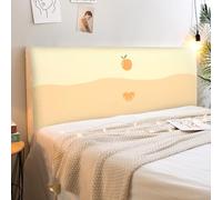 Treer Housse Tete de Lit Extensible, Housse Tête de Lit Impression de Dessin Animé Couverture de Protecteur, Universelle Anti-Poussière Protecteur pour Simples Doubles King (Mandarine,220cm)
