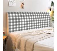 Treer Housse Tete de Lit Extensible, Style Minimaliste, Housse Tête de Lit, Amovible Couverture de Protecteur, Universelle Anti-Poussière Protecteur pour Doubles King (Gris 1,190cm)