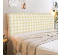 Treer Housse Tete de Lit Extensible, Style Minimaliste, Housse Tête de Lit, Amovible Couverture de Protecteur, Universelle Anti-Poussière Protecteur pour Doubles King (Jaune 1,100cm)
