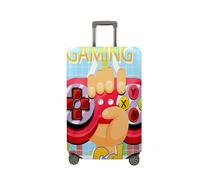 Treer Housse Valise,Elastique Housse de Valise,Console de Jeu Elégante Imprimé Housse Protection Valise,Zippé Bagage Voyager Protecteur,Housses de Valise pour 18-32 Pouce Valise (Rouge,M)