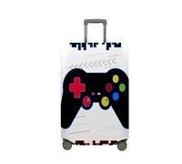 Treer Housse Valise,Elastique Housse de Valise,Console de Jeux Imprimé Housse Protection Valise, Zippé Bagage Voyager Protecteur,Housses de Valise pour 18-32 Pouce Valise (Blanc,S)