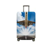Treer Housse Valise,Elastique Housse de Valise,Imprimé sur l'Avion Housse Protection Valise, Zippé Bagage Voyager Protecteur,Lavable Housses de Valise pour 18-32 Pouce Valise (Avion 4,M)