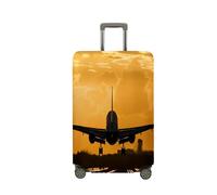 Treer Housse Valise,Elastique Housse de Valise,Imprimé sur l'Avion Housse Protection Valise, Zippé Bagage Voyager Protecteur,Lavable Housses de Valise pour 18-32 Pouce Valise (Avion 2,M)