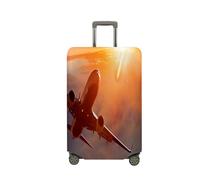 Treer Housse Valise,Elastique Housse de Valise,Imprimé sur l'Avion Housse Protection Valise, Zippé Bagage Voyager Protecteur,Lavable Housses de Valise pour 18-32 Pouce Valise (Avion 3,XL)