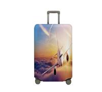 Treer Housse Valise,Elastique Housse de Valise,Imprimé sur l'Avion Housse Protection Valise, Zippé Bagage Voyager Protecteur,Lavable Housses de Valise pour 18-32 Pouce Valise (Avion 5,L)