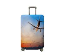Treer Housse Valise,Elastique Housse de Valise,Imprimé sur l'Avion Housse Protection Valise, Zippé Bagage Voyager Protecteur,Lavable Housses de Valise pour 18-32 Pouce Valise (Ciel,M)