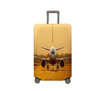 Treer Housse Valise,Elastique Housse de Valise,Imprimé sur l'Avion Housse Protection Valise, Zippé Bagage Voyager Protecteur,Lavable Housses de Valise pour 18-32 Pouce Valise (Avion,L)