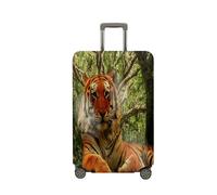 Treer Housse Valise,Elastique Housse de Valise,Imprimé Tigre Fashion Housse Protection Valise, Zippé Bagage Voyager Protecteur,Lavable Housses de Valise pour 18-32 Pouce Valise (Tigre 10,XL)