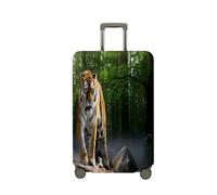 Treer Housse Valise,Elastique Housse de Valise,Imprimé Tigre Fashion Housse Protection Valise, Zippé Bagage Voyager Protecteur,Lavable Housses de Valise pour 18-32 Pouce Valise (Tigre 6,M)