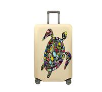 Treer Housse Valise,Elastique Housse de Valise,Imprimé Tortue de Mer Housse Protection Valise, Zippé Bagage Voyager Protecteur,Lavable Housses de Valise pour 18-32 Pouce Valise (M,Colorée)