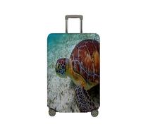 Treer Housse Valise,Elastique Housse de Valise,Imprimé Tortue de Mer Housse Protection Valise, Zippé Bagage Voyager Protecteur,Lavable Housses de Valise pour 18-32 Pouce Valise (XL,Tortue)