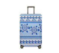 Treer Housse Valise,Elastique Housse de Valise,Imprimé Tortue de Mer Housse Protection Valise, Zippé Bagage Voyager Protecteur,Lavable Housses de Valise pour 18-32 Pouce Valise (XL,Bleu)