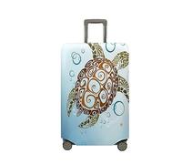 Treer Housse Valise,Elastique Housse de Valise,Imprimé Tortue de Mer Housse Protection Valise, Zippé Bagage Voyager Protecteur,Lavable Housses de Valise pour 18-32 Pouce Valise (L,Bulle)