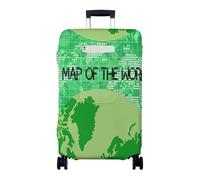 Treer Housse Valise Protection S/M/L/XL, Protege Valise de Voyage Soute Elastique avec Fermeture Éclair et Pocket Lavable Anti Poussière Anti Rayures pour 18 à 32 Pouces (Visions du monde 8,M)