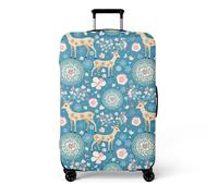 Treer Housse Valise Protection S/M/L/XXL, Protege Valise de Voyage Soute Elastique avec Fermeture Éclair Lavable Anti Poussière Anti Rayures pour 18 à 32 Pouces (Cerf sika,M)