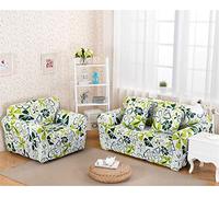 Treer Housses de Canapé Imprimé Extensible, Fleur 1/2/3/4 Places avec Accoudoirs Stretch Protection de Canapé Décorative Meuble pour Maison,+ Même Taie d'oreiller (3 Places,Papillon Vert)