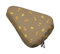 Treer Housses de Selle Imperméables pour Selle de Vélo, Feuilles Housse de Pluie pour Siège de Vélo avec Cordon de Serrage, pour Voiture Électrique/Vélos de Route (Feuilles mortes,6 Pieces)