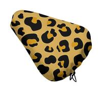 Treer Housses de Selle Imperméables pour Selle de Vélo, Imprimé Léopard Housse de Pluie pour Siège de Vélo avec Cordon de Serrage, pour Voiture Électrique/Vélos de Route/VTT (Jaune,1 pièce)