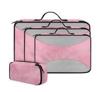 Treer Imprimé Tie-dye Lot de 4 Organisateur de Valise (Rose)