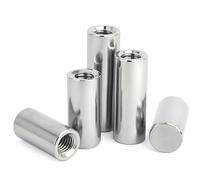 Treer Internal Thread Cylindrical Dowel Pin OD=10mm made of 304 Stainless Steel,Elements Metal Shelf Pegs / Rod Fasten (Φ10x70-M6x10,10)