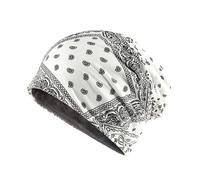 Treer Jersey Bonnets Mince pour Femme Homme, Unisexe Slouch Bonnet Grande Élasticité Bonnet Turban Doux Bonnet de Nuit pour la Perte de Cheveux, Chimio, Toutes Saisons (Fleur de cajou 8,55-60cm)